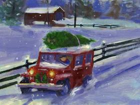 SUV And Xmas Tree