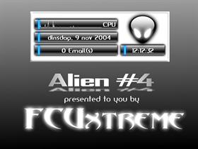 Alien Black on White Digital Clock