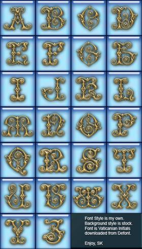 Gold on Blue Monograms