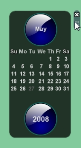 Vista Crystal Blue Calendar Rounded Corners