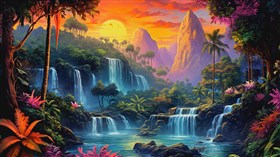 4K Tropical Waterfalls
