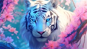 4K White Tiger