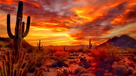 4K AzCacti Sunset