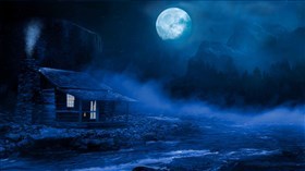 Snowy Blue Moonlit Night