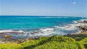 Green and Blue Maui Seaside