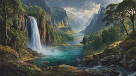 4K Scenic River Falls