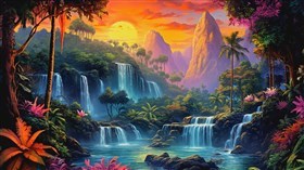 4K Tropical Waterfalls