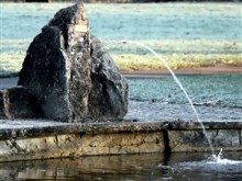 old pond rock fountain