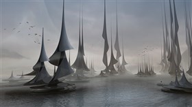 Fractal Sailing boats in stormy weather