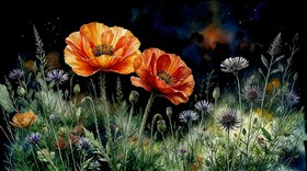 orange poppies