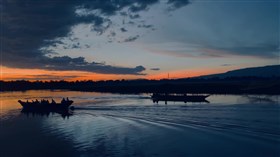 Bangladesh Sunset Fishing Boats