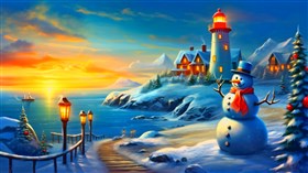 4K Snowman Waving