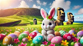 4K Easter Bunny on Easter Island