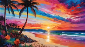 4K Sunset Painting