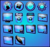 ELECTRIC BLUE DOCK ICONS