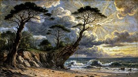 oil painting a sea shore