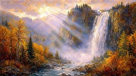 dramatic waterfall
