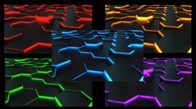 4K Neon Hexagon Colors