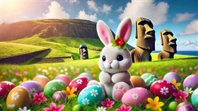 4K Easter Bunny on Easter Island