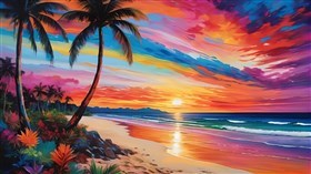 4K Sunset Painting