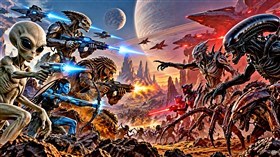 4K Alien Battle
