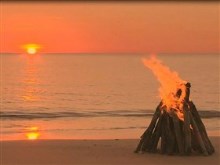 campfire on shore
